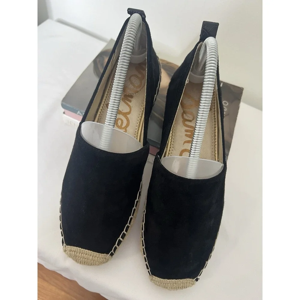 Sam‎ Edelman Khloe Slip On Black Casual Beach Suede Espadrilles Flats Shoes 7.5M